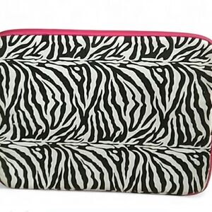 Charming Charlie Zebra Print Laptop Case with Pink Trim